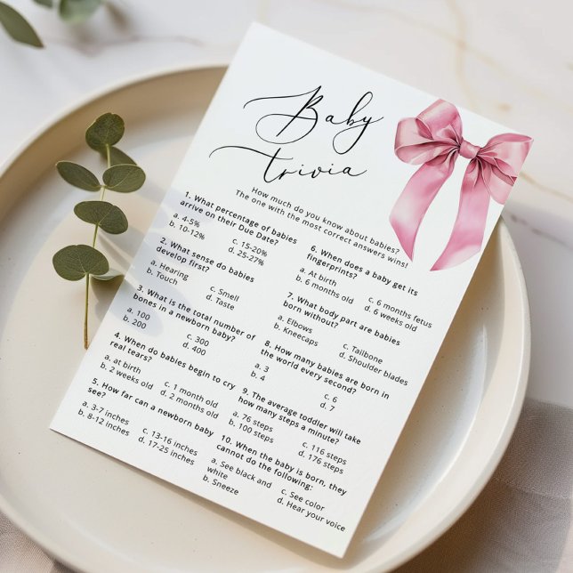 Baby trivia Script Pink Bow Baby shower game (Creator Uploaded)