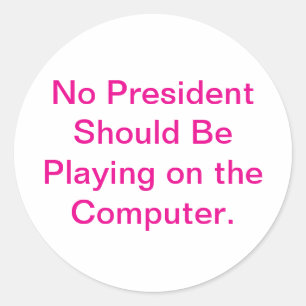 Baby Trump Plays on Computer Hankamer Artjunkhaus Classic Round Sticker