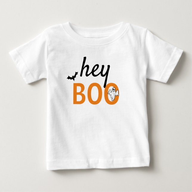 Baby TShirt - hey BOO Ghost / Bats (Front)