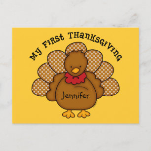 Baby Turkey 1st Thanksgiving Holiday Postcard