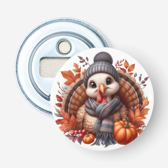 Baby Turkey Fall Bottle Opener (Front)
