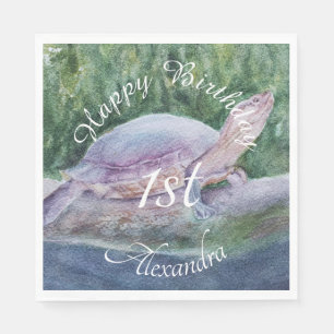 Baby Turtle Happy Brthday Napkin