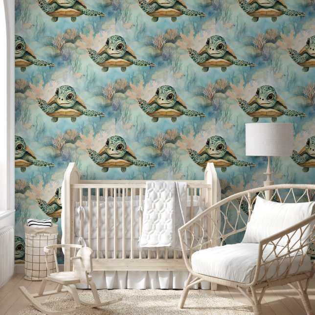 Baby Turtle Under the Sea  Wallpaper (Kids)