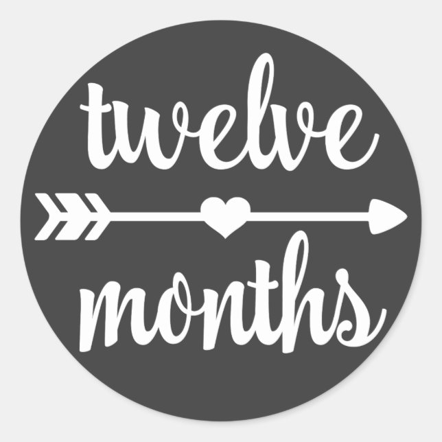 Baby Twelve Months Milestone Stickers (Front)