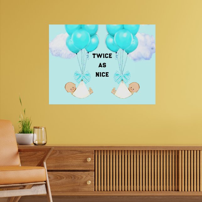 Baby Twin Boys Poster (Living Room 2)