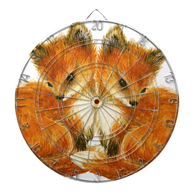 Baby Twin Foxes Dartboard (Front)