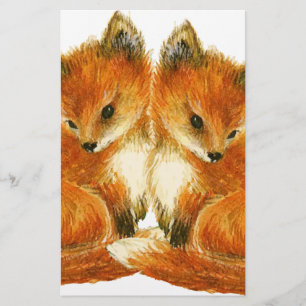 Baby Twin Foxes Stationery