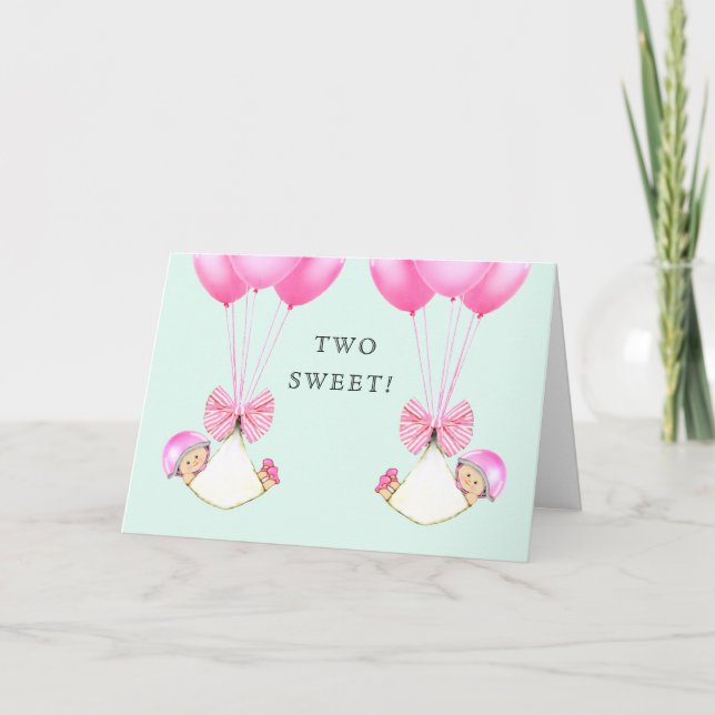Baby Twin Girls Card (Front)