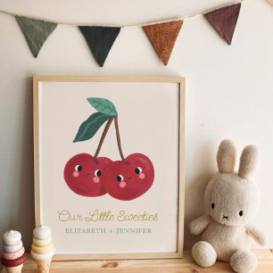 Baby Twin Little sweetie Cherry  Nursary   Poster