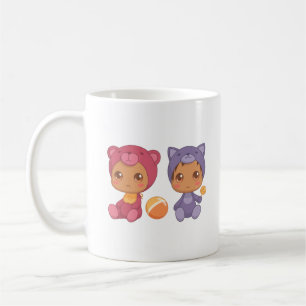 Baby Twins Bear Cat Jumpsuit Coffee Mug