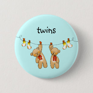 Baby twins (boy) 6 cm round badge