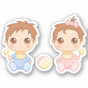 Twin Babies Cartoon Craft Supplies Zazzle Co Uk