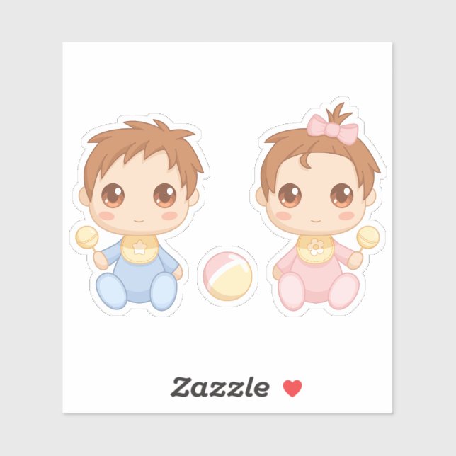 Baby Twins Boy and Girl (Sheet)