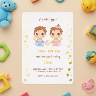 Baby Twins Boy Girl First Birthday