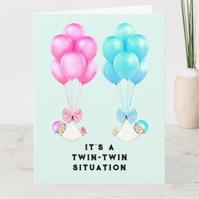 Baby Twins Congrats Card (Front)