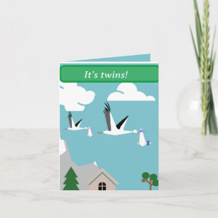 Baby Twins Editable  Card