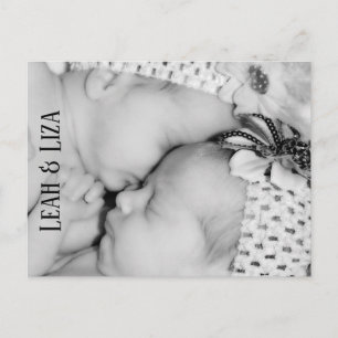 Baby Twins Photo Birth Announcement Postcard