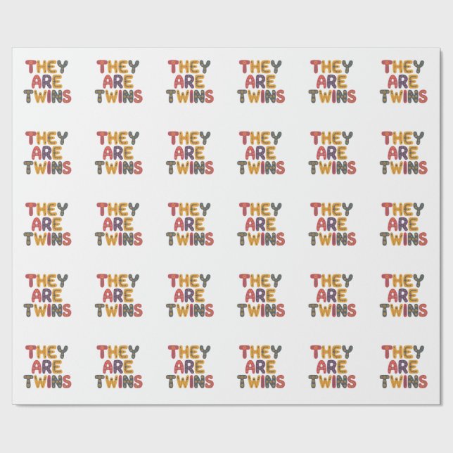 Baby twins shower wrapping paper (Flat)