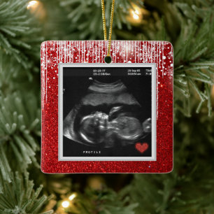 Baby Ultrasound Coming Soon Photo  Ceramic Ornament