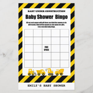 Baby Under Construction Baby Shower Game PRINTED