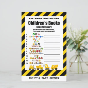 Baby Under Construction Baby Shower Game PRINTED