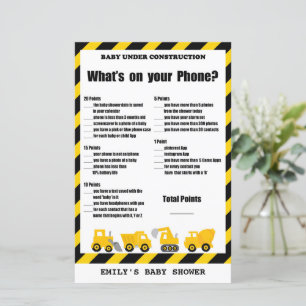Baby Under Construction Baby Shower Game PRINTED