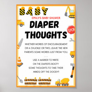 Baby Under Construction Baby Shower Game Sign