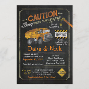 Baby Under Construction Baby Shower Invitation