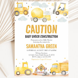 Baby Under Construction Baby Shower Invitation