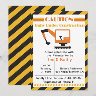 Baby Under Construction Baby Shower Invitation