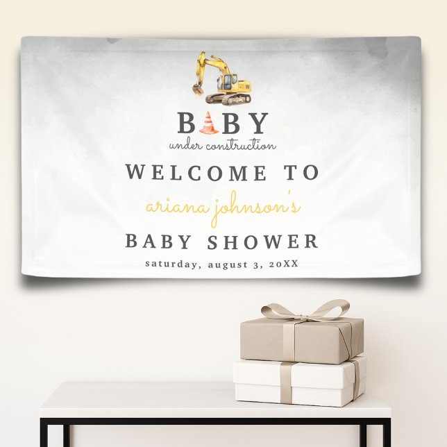 Baby Under Construction Baby Shower Welcome Yard Banner (Creator Uploaded)