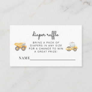 Baby Under Construction Diaper Raffle Insert Card