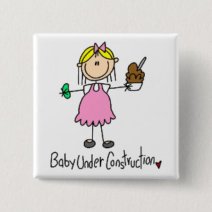 Baby Under Construction Tshirts and Gifts 15 Cm Square Badge