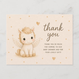 Baby Unicorn Baby Shower Thank You Postcard