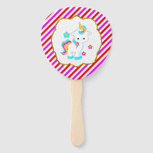 Baby Unicorn, Candy Stripes Hand Fan