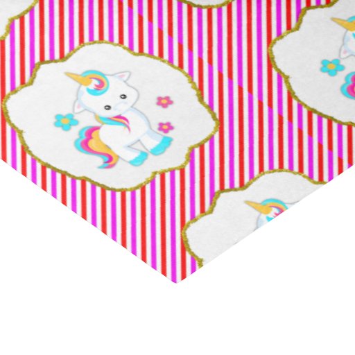 Image of Baby Unicorn, Candy Stripes Tissue Paper
