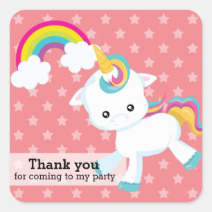 Baby Unicorn * Choose your background colour Square Sticker