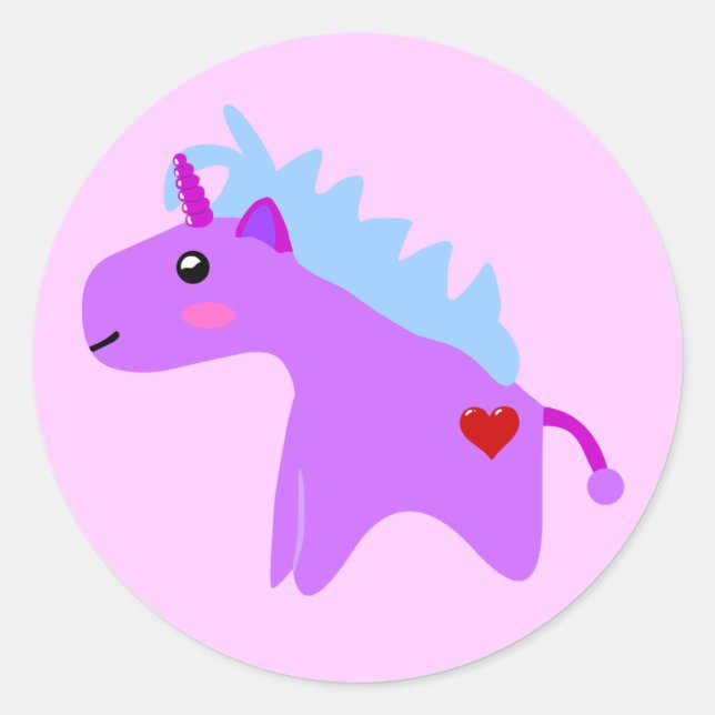 Baby Unicorn Classic Round Sticker (Front)