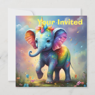 Baby Unicorn Elephant, Invitation