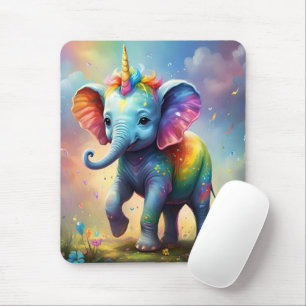 Baby Unicorn Elephant, Mouse Mat