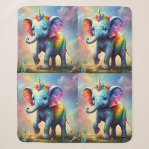 Baby Unicorn Elephant, Sherpa Blanket