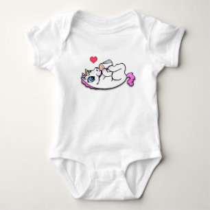 Baby unicorn feeding time bodysuit