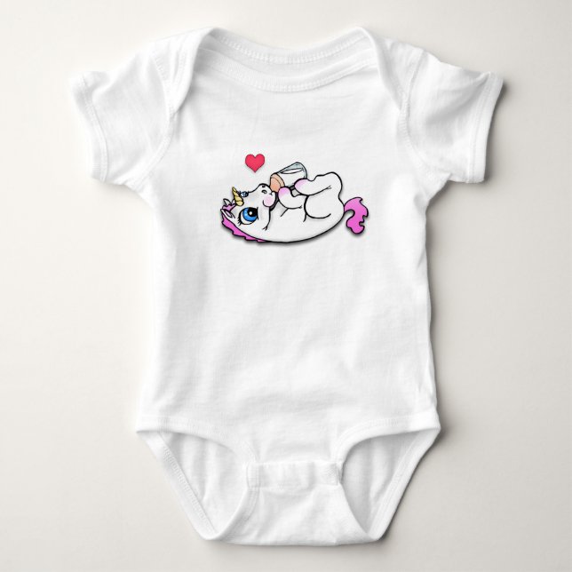 Baby unicorn feeding time bodysuit (Front)