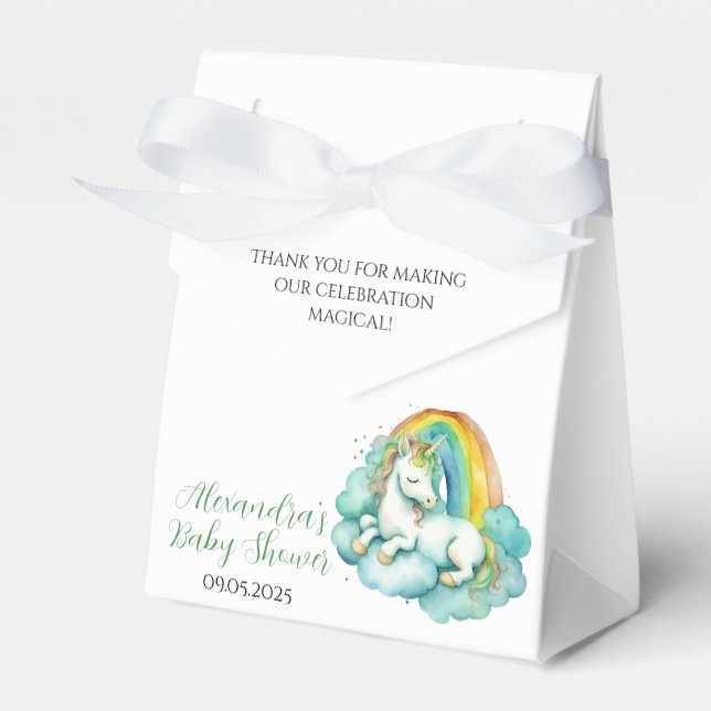 Baby Unicorn Gender Neutral Baby Shower Favour Box (Front Side)