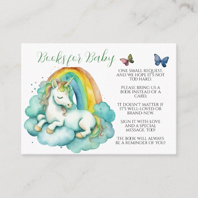 Baby Unicorn Gender Neutral Books for Baby  Enclosure Card (Front)