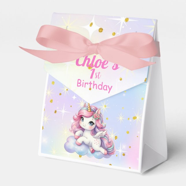  Baby Unicorn gift bag Favour Box (Front Side)