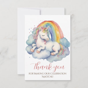 Baby Unicorn Girls Baby Shower Thank You Card