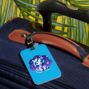 Baby Unicorn In PJ's Luggage Tag