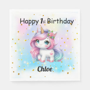 Baby Unicorn Paper Napkins. Napkin