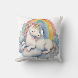 Baby Unicorn Rainbow Cloud Cushion